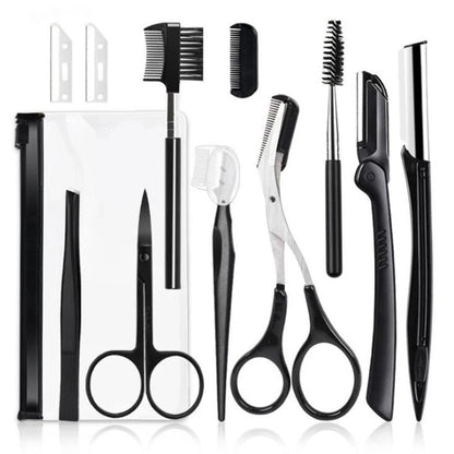 3-11PCS Eyebrow Trimmer Set Scissors Tweezers Eyebrow Razor Scraping Eyebrow Comb Razor Eyebrow Clip Makeup Tools Sets RELUX.STORE