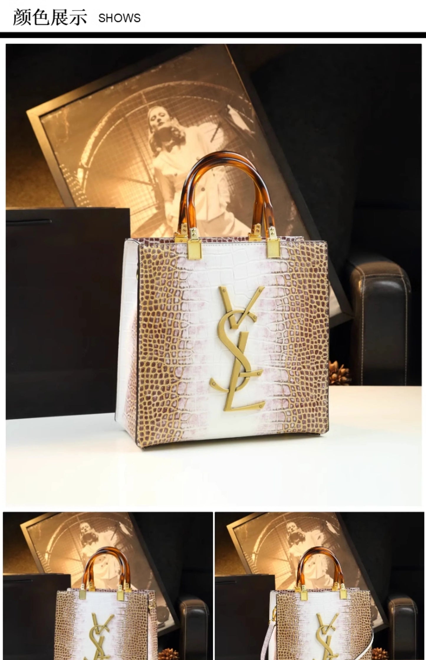 2025 New Arrival All-match Crocodile Pattern Atmospheric Middle-aged Women's Bag Large Capacity Portable Tote Bag Handbags RELUX.STORE