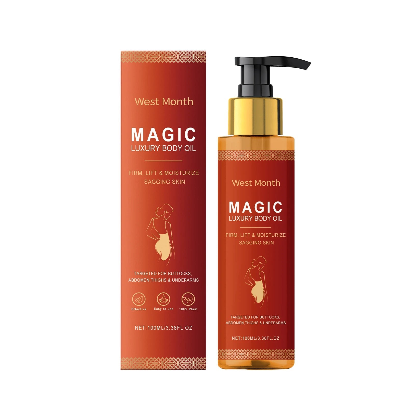Body Firming Oil Deep Moisturizing Dry Skin Improve Sagging Skin Tightening Chest Thighs Nourishing Magic Luxury Body Care 100ml RELUX.STORE
