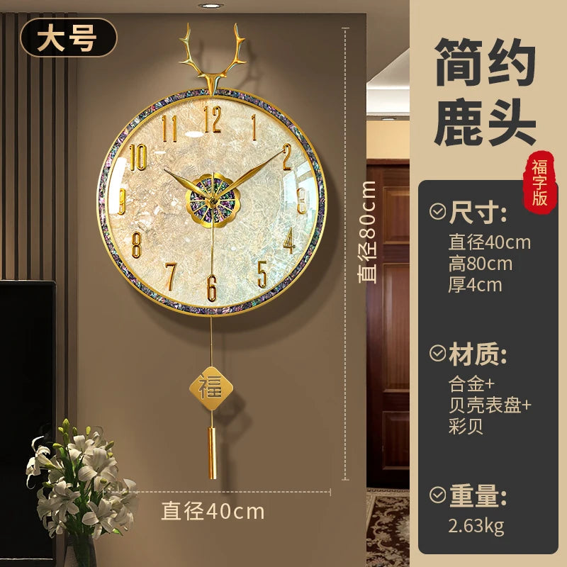 Large Luxury Wall Clocks Modern Cute Restaurant Nordic Fashion Wall Watch Creative Round Relogio De Parede Home Decoration RELUX.STORE