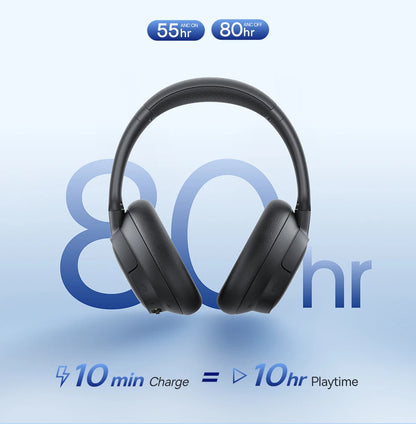 Baseus EH10 NC ANC Wireless Headphones 45dB Adaptive Hybrid Noise Cancelling Headsets Hi-Res LDAC Headphone Bluetooth 6.0 80Hrs