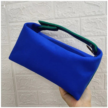 2024 New Large Capacity Canva Makeup Bag Soft Texture Fashionable Women's Shoulder Bag Color Blocking Handbag From China RELUX.STORE