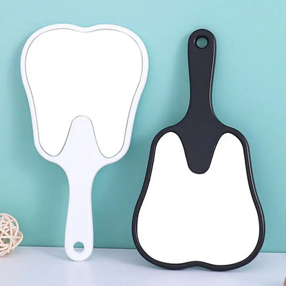 1PC Tooth Shaped Handheld Mirror Cute Makeup Mirror Durable High Definition Dental Mirrors Gifts RELUX.STORE