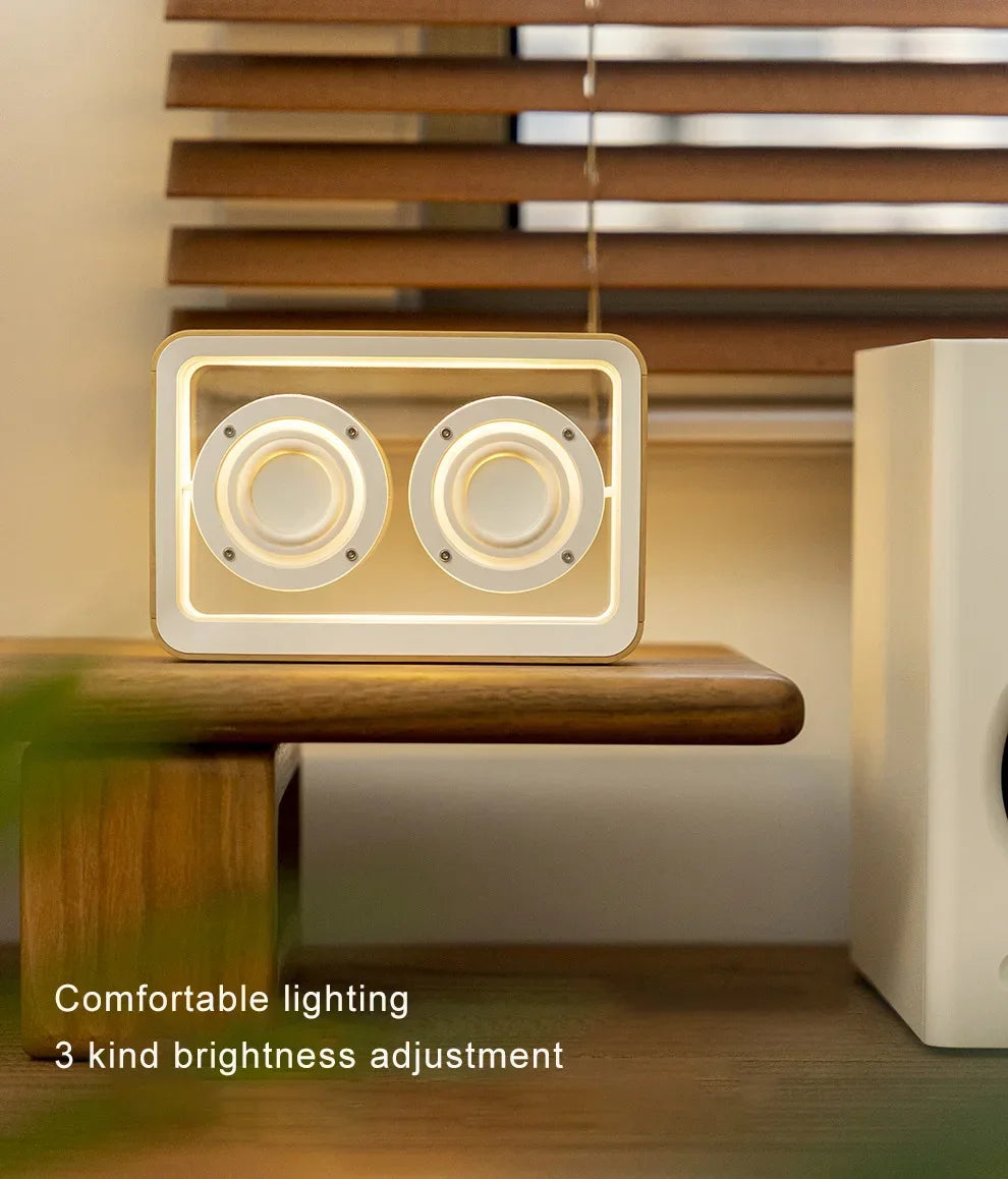 Wireless Bluetooth Speaker with Duel Horn Transparent Comfortable Reading Light Portable Stereo HIFI Sound Quality Music Box