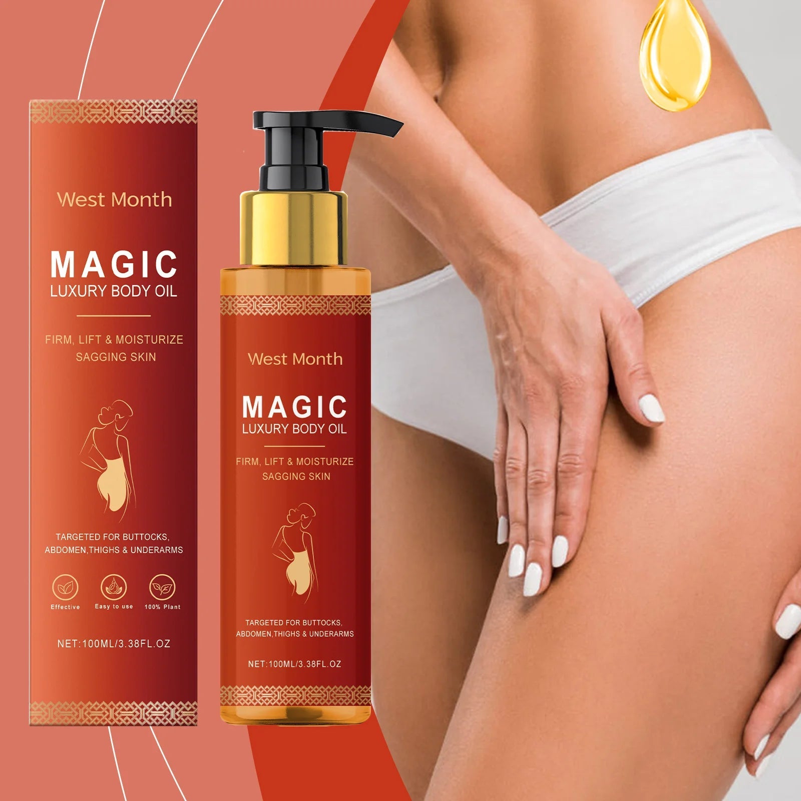 Magic Luxury Body Oil Deeply Moisturizing Dry Skin Tightening Firming Chest Thighs Rejuvenating Repairing Soften Nourishing Oil RELUX.STORE