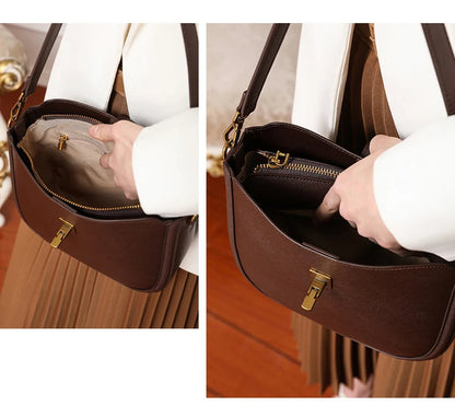 Women‘s Cowhide Genuine Leather Shoulder Bag Ladies Soft Natural Cow Leather Handbag Female Fashion Luxury Design Crossbody Bags