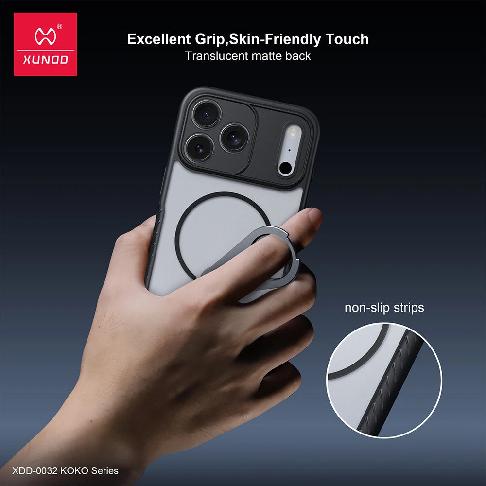 Xundd for iPhone 17 Pro Max 17 Pro 17 Air Magnetic Case with Kickstand,360° Fully Adjustable Stand Matte Transprent Phone Case RELUX.STORE