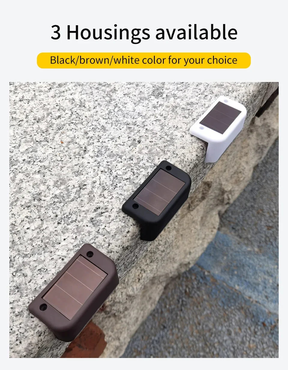 1-8 Pack Led Solar Step Lights Outdoor Fence Garden Lamp for Stairs Yard Patio Pathway Deck 3 Colors Waterproof RGB Sunlight RELUX.STORE
