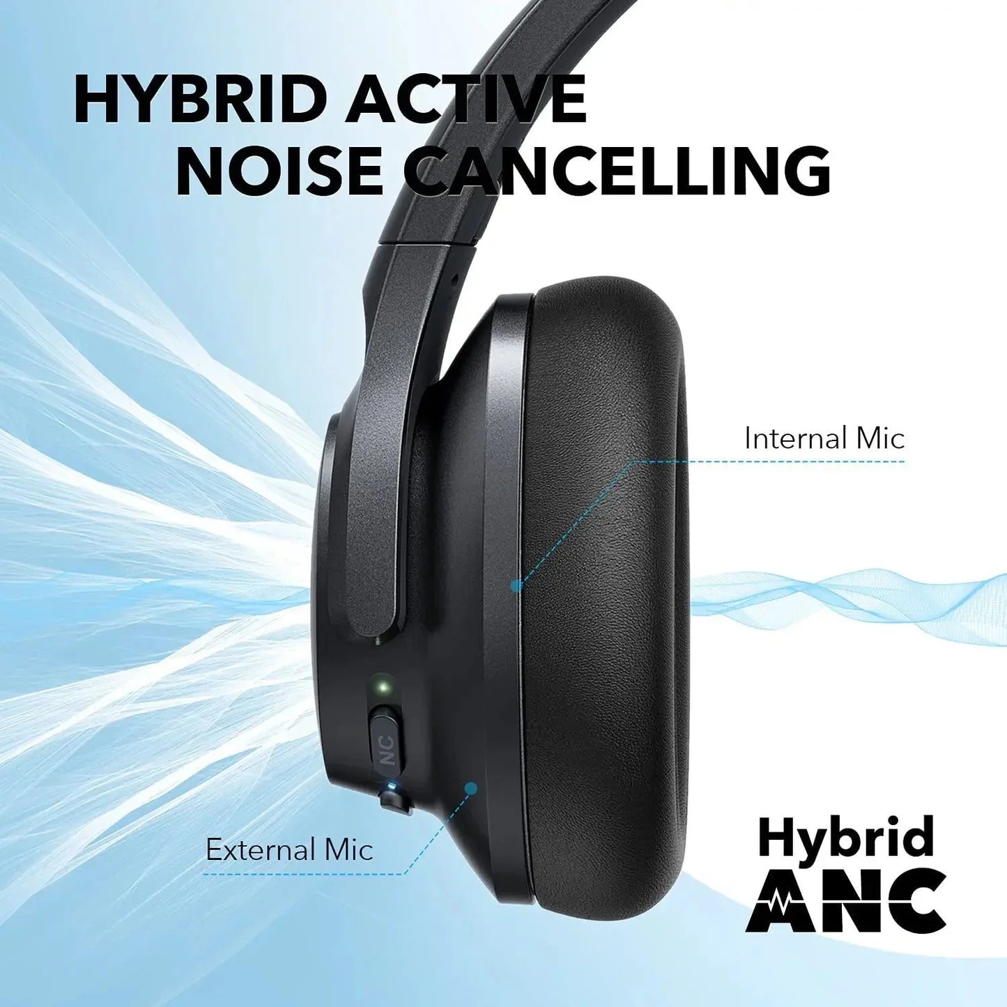 Soundcore Life Q20+ Active Noise Cancelling Headphones, 40H Playtime, Hi-Res Audio, App, Connect To 2 Devices, Memory