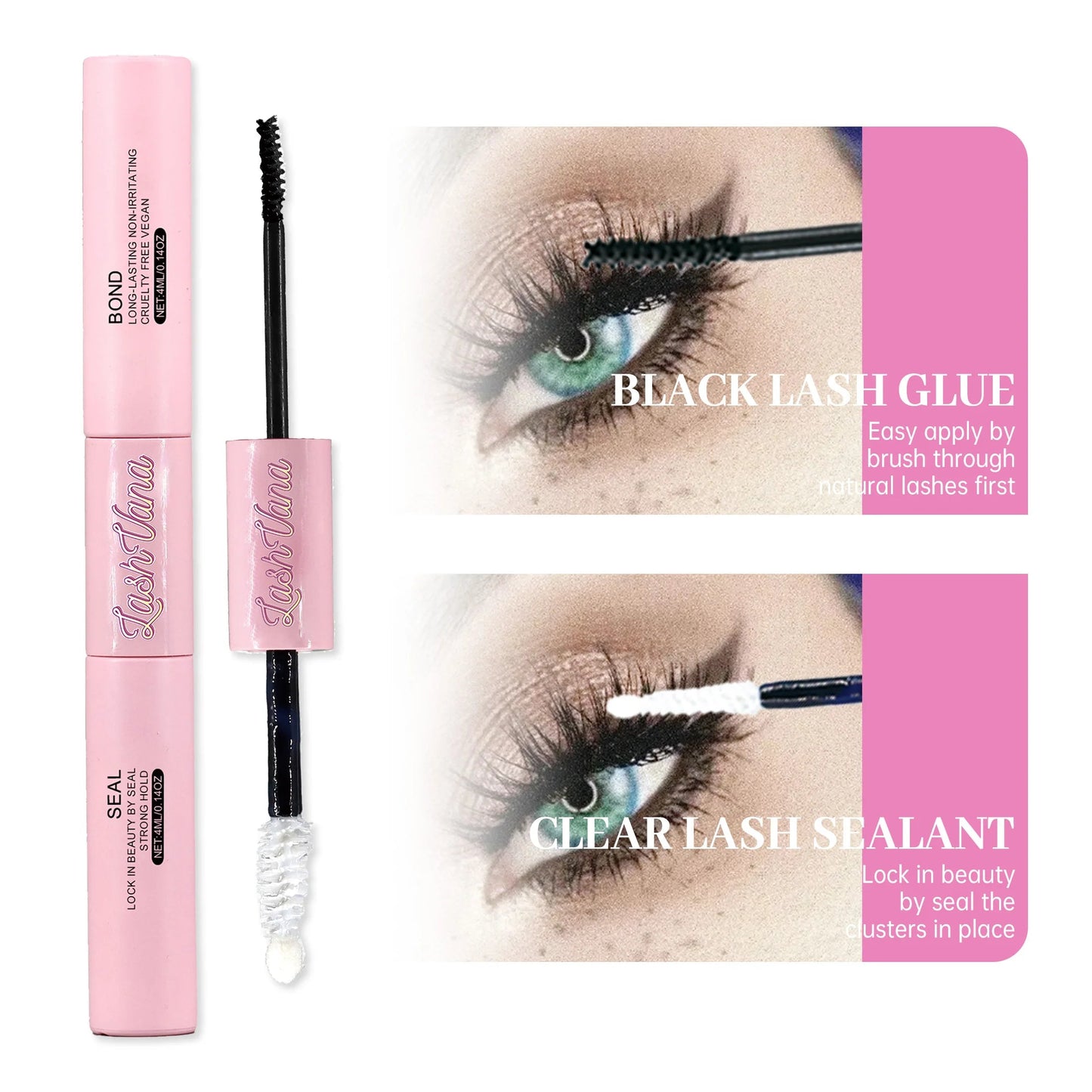 DIY Lash Extension Kit Lash Bond and Seal Remover Tweezers Makeup Set Individual Lashes Clusters  Eyelashes Tools RELUX.STORE