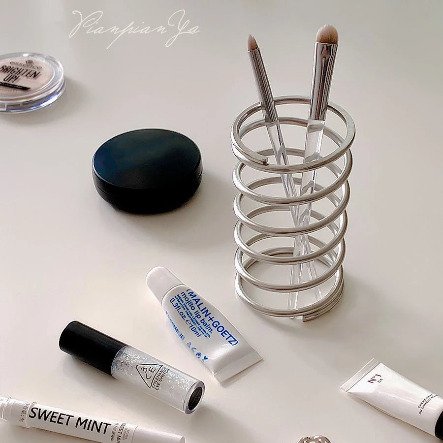 Stainless Steel Toothbrush Holder Bathroom Accessories Tool Toothpaste Makeup Brush Storage Rack Home Decoration Brush Holder