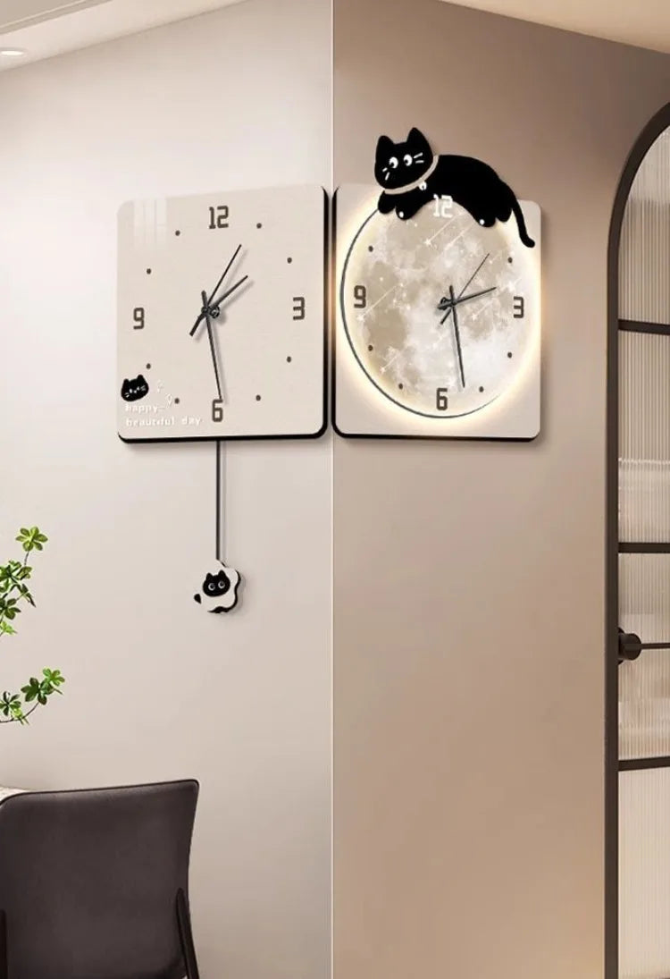 Modern Corner Wall Clock Large Interior Wall Clock Led Digital Watch Luxury Living Room Decorations Home Decoration Accessories