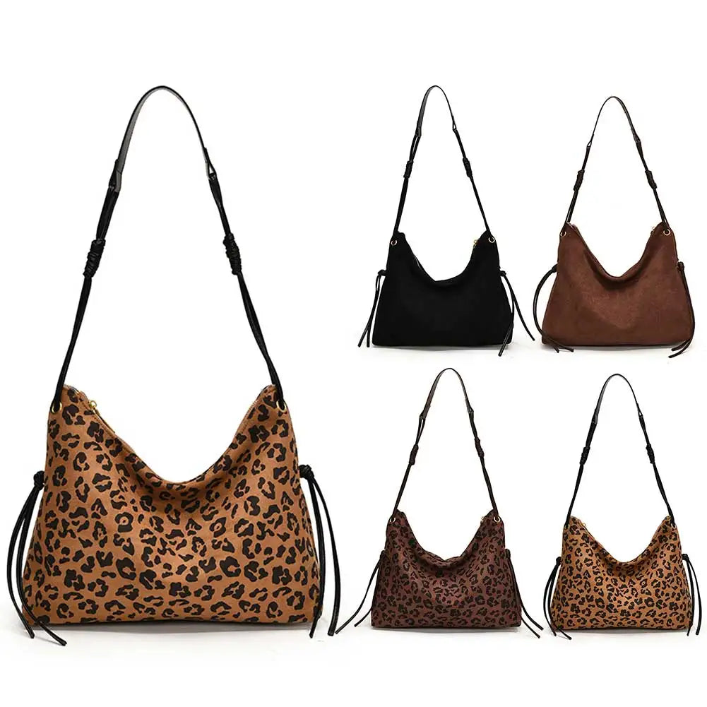 Women Suede Shoulder Bag Adjustable Strap Messenger Bag with Zipper Trendy Retro Handbag for Work Travel RELUX.STORE