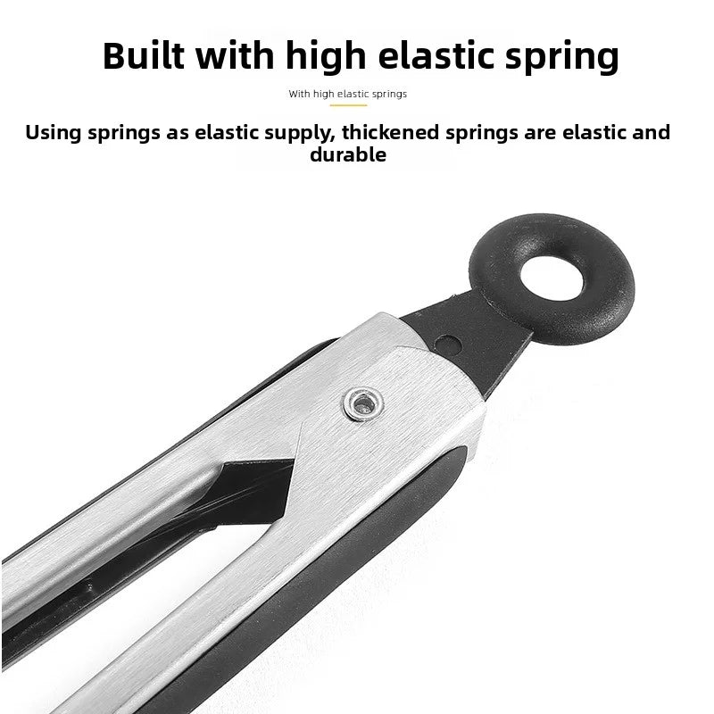 Stainless Steel Noodle Tongs Non-slip Handle Heat-resistant Chuck Easy To Store Multi-functional Food Tongs