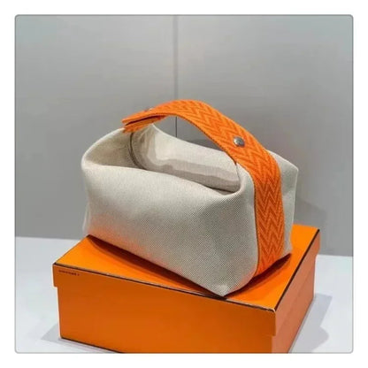 2024 New Large Capacity Canva Makeup Bag Soft Texture Fashionable Women's Shoulder Bag Color Blocking Handbag From China RELUX.STORE