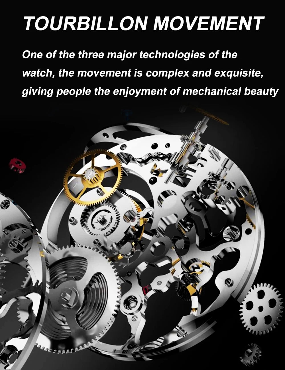 AESOP Men Flying Tourbillon Mechanical Full Skeleton Waterproof Watches Top Brand Luxury Watch for Men Sapphire With Diamond Man