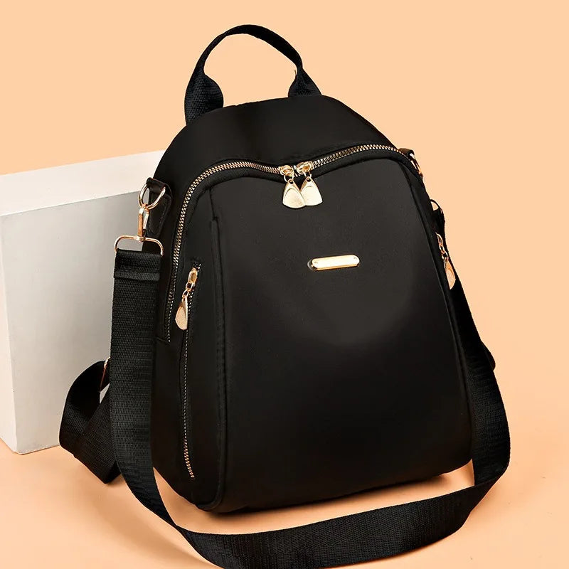 Simple Pu Black Large Capacity Backpacks Women Travel Bag Solid Harajuku Student Schoolbag Backpack Unisex Bags High Street