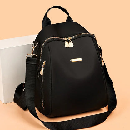 Simple Pu Black Large Capacity Backpacks Women Travel Bag Solid Harajuku Student Schoolbag Backpack Unisex Bags High Street