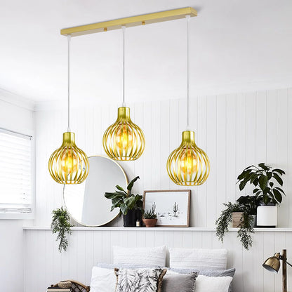 Retro Industrial Pendant Lamp Shade Geometric Modern Iron Lampshade Restaurant Hanging Light Creative Corridor Lighting Fixture