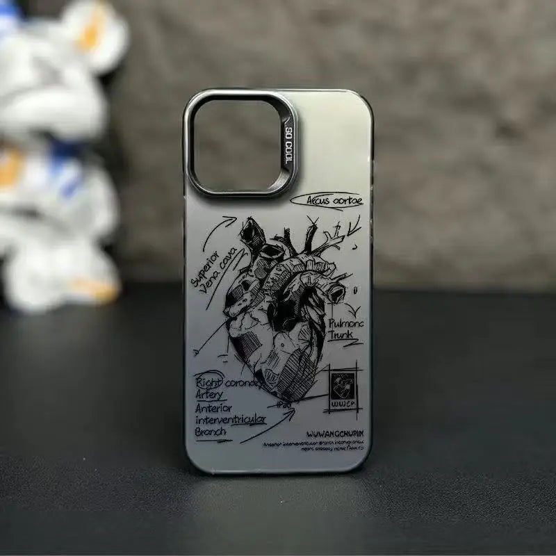 Creative Cardiovascular model Heart Medical Phone Case For iPhone 15 Pro Max 11 12 13 14 16 Pro XS XR 7 8 Plus Anti-drop Cover RELUX.STORE