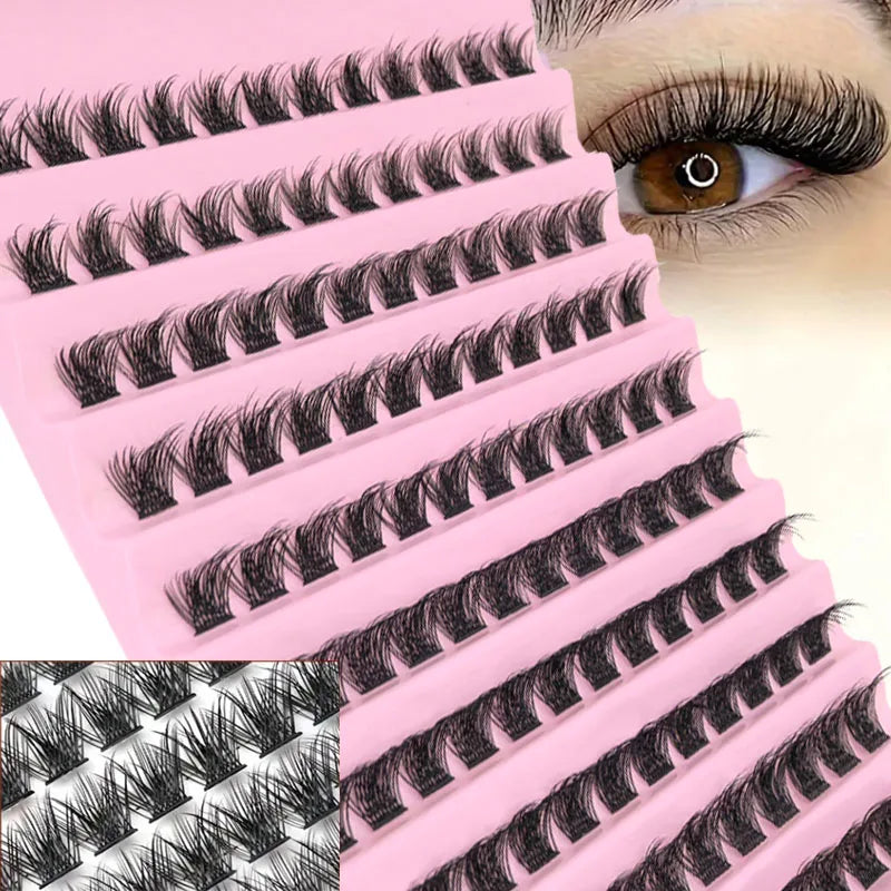 DIY Eyelash Extension Kit Individual Lashes Cluster Mix Lash Clusters with Lash Bond and Seal and Lash Accessories RELUX.STORE