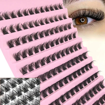 DIY Eyelash Extension Kit Individual Lashes Cluster Mix Lash Clusters with Lash Bond and Seal and Lash Accessories RELUX.STORE