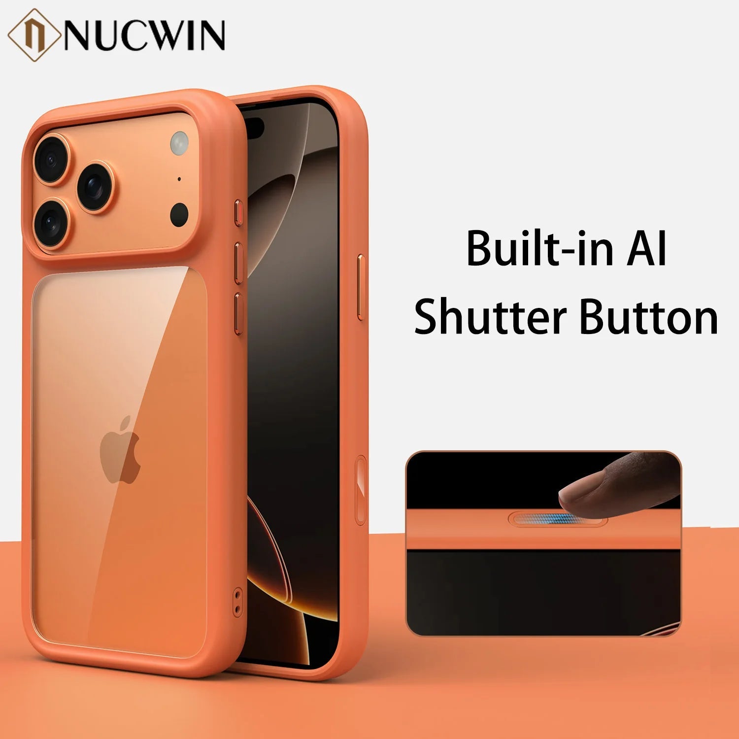 Luxury Orange Shield Matte Transparent Phone Case For iPhone 17 Pro Max 17 Pro 17 New Metal Buttons Skin Feel Shockproof Cover RELUX.STORE
