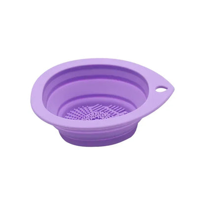 Silicone Makeup Brush Cleaner Folding Powder Puff Cleaning Bowl Eyeshadow Brushes Washing Soft Mat Beauty Tools Scrubber Box RELUX.STORE