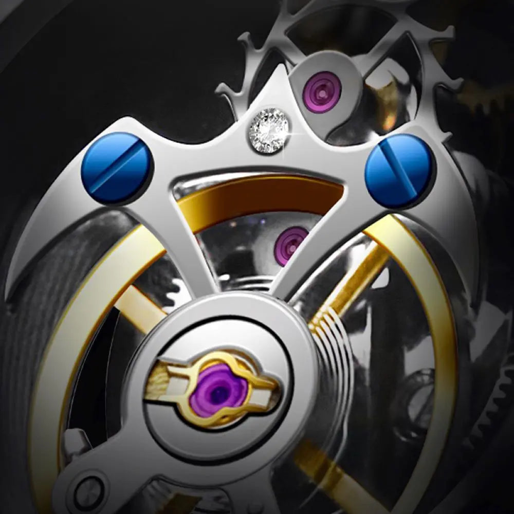 AESOP Mens Luxury Real Flying Tourbillon Mechanical Sapphire Waterproof Watch Skeleton Watches for Men Wristwatches Male 2025 A
