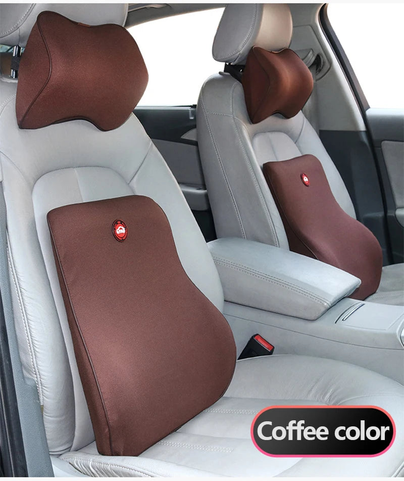 Memory Foam Car Seat Pillow Car Neck Pillow Protective Lumbar Back Support Breathable Car Headrest Cushion For Travel