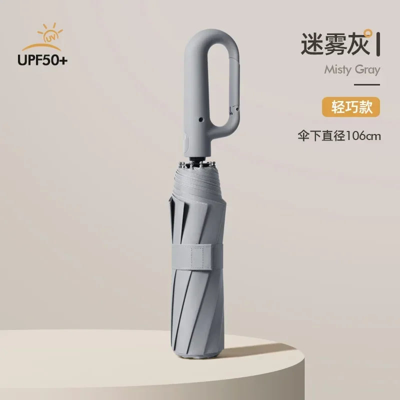 Strong Windproof Automatic Umbrella Sunshade UV Protection Folding Men's Umbrella Buckle Rain Large Parasol for Women