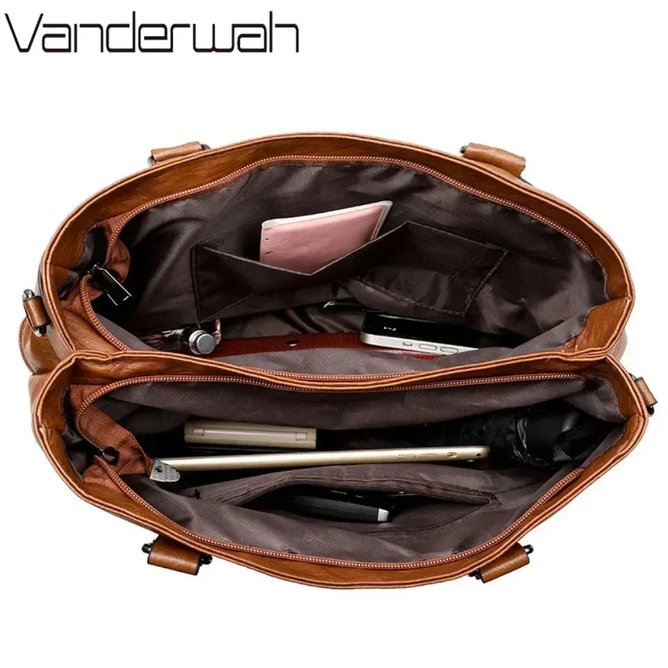 Elegant Handbag for Women High Quality Leather Top-Handle Bags Purse Ladies Shoulder Crossbody Bag Large Casual Tote 2025 Hot RELUX.STORE