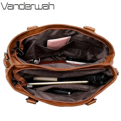 Elegant Handbag for Women High Quality Leather Top-Handle Bags Purse Ladies Shoulder Crossbody Bag Large Casual Tote 2025 Hot RELUX.STORE