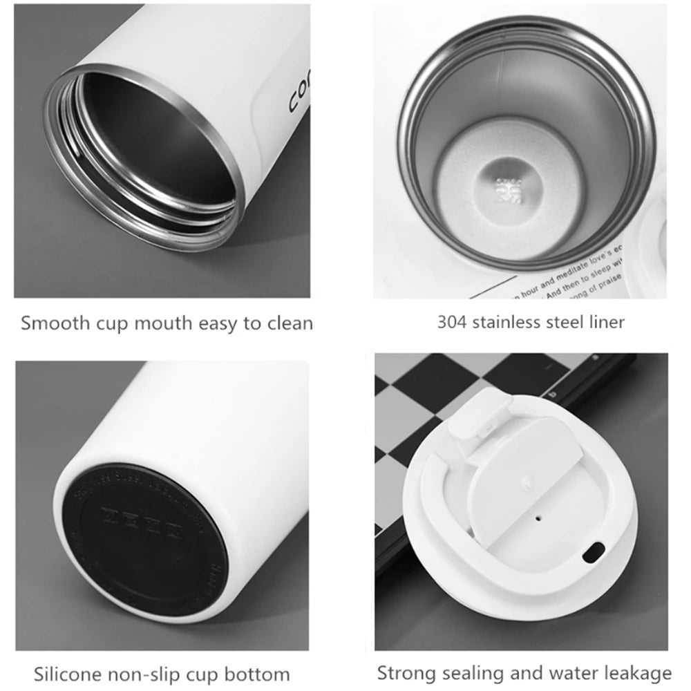 Thermo Cafe Coffee Mug Car Thermos Mug 380/510ML Leak_Proof Travel Thermo Cup for Tea Water Coffee Double Stainless Steel RELUX.STORE
