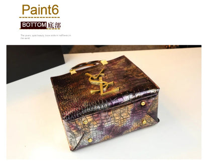 2025 New Arrival All-match Crocodile Pattern Atmospheric Middle-aged Women's Bag Large Capacity Portable Tote Bag Handbags RELUX.STORE
