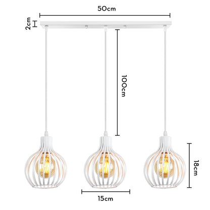 Retro Industrial Pendant Lamp Shade Geometric Modern Iron Lampshade Restaurant Hanging Light Creative Corridor Lighting Fixture