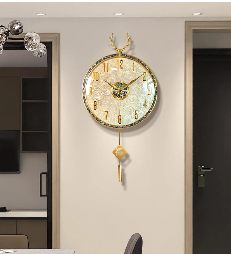 Large Luxury Wall Clocks Modern Cute Restaurant Nordic Fashion Wall Watch Creative Round Relogio De Parede Home Decoration RELUX.STORE