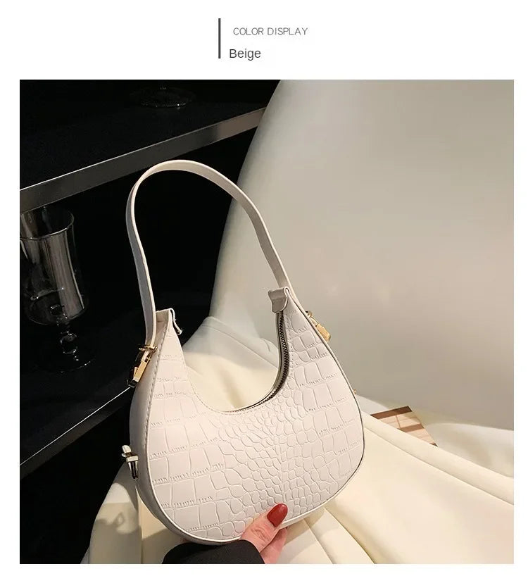 Fashion Luxury Design PU Leather Shoulder Bag Women Small Clutch Handbag Purse Female Underarm Bag Travel Totes shoulder bag RELUX.STORE