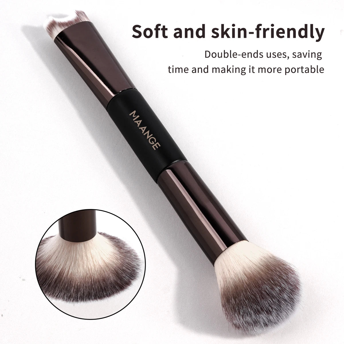 MAANGE Nose Contour U-Shaped Makeup Brush for Sculpting And Defining Double Head Foundation Highlighter Brush Nose Shadow Brush RELUX.STORE