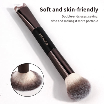 MAANGE Nose Contour U-Shaped Makeup Brush for Sculpting And Defining Double Head Foundation Highlighter Brush Nose Shadow Brush RELUX.STORE