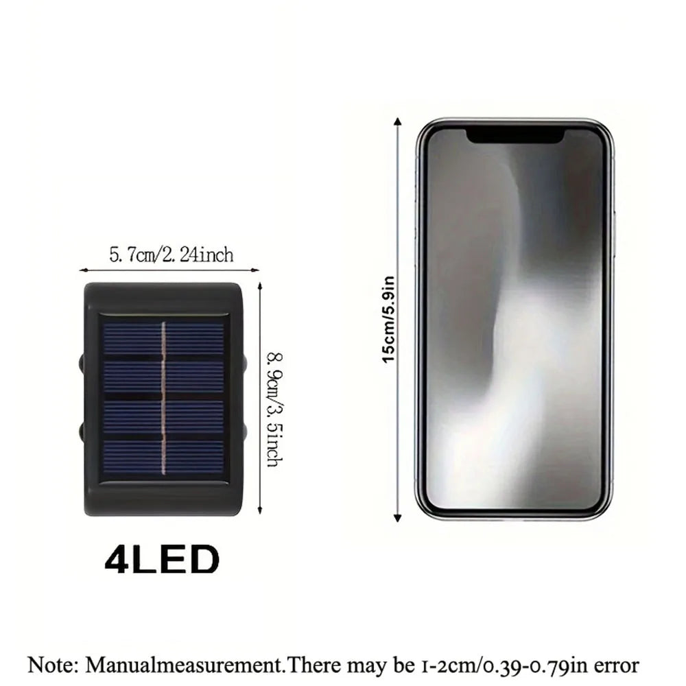 1pc 2/4/6/8/10/12LEDs Solar LED Wall Lights, Outdoor Wall Lamp For Garden, Patio, Ambient Light RELUX.STORE
