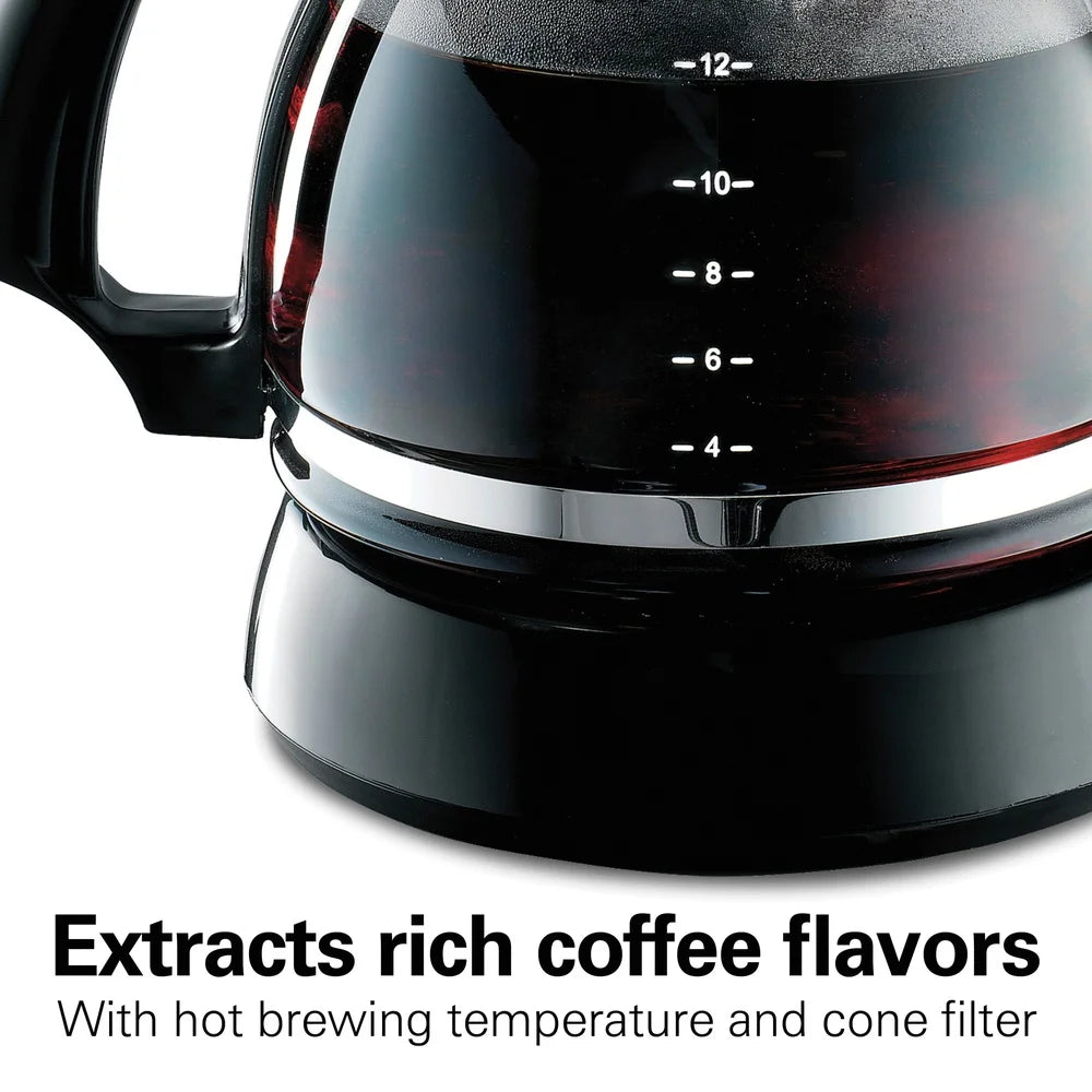 12 Cup Coffee Maker Automatic Shut-Off Water Level Indicator Easy Brew Programmable Coffee Machine Kitchen Appliance