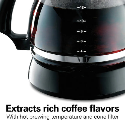 12 Cup Coffee Maker Automatic Shut-Off Water Level Indicator Easy Brew Programmable Coffee Machine Kitchen Appliance