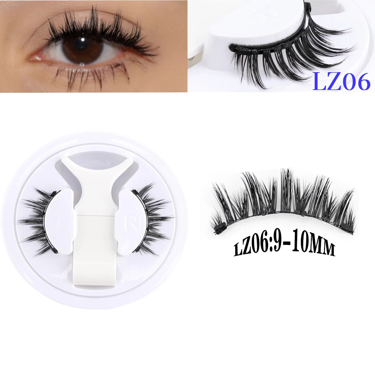 2 Pairs Magnetic Eyelash Natural Look Fluffy False Eyelashes Reusable Magnetic Eyelash Set with Applicator No Glue Need Makeup RELUX.STORE