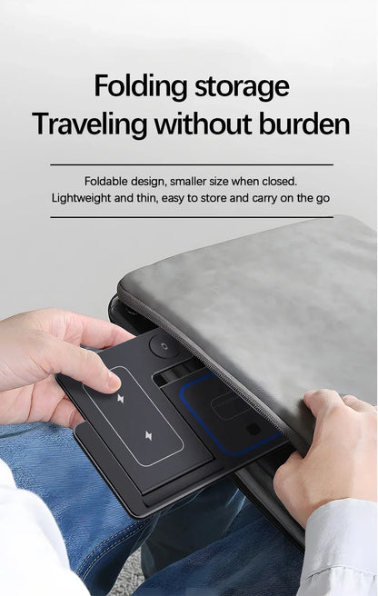 Foldable Phone Wireless Charger Station For iPhone 16 15 14 13 12 Pro Max Apple Watch 10/9/8/7/6 AirPods 3/2 Fast Charging Dock