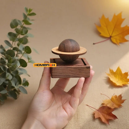 1pc Wooden Scent Diffuser - Jupiter Shape, No Essential Oil Needed, Home Decor & Fresh Air, Dorm Room Essential