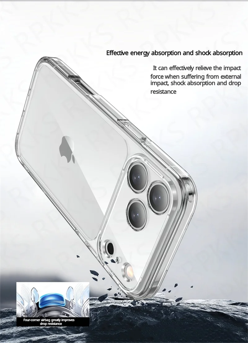 Luxury Hybrid Transparent Shockproof Phone Case For iPhone 17 Pro Max 17 Air 17Pro Max Clear Hard Acrylic Protective Back Cover RELUX.STORE