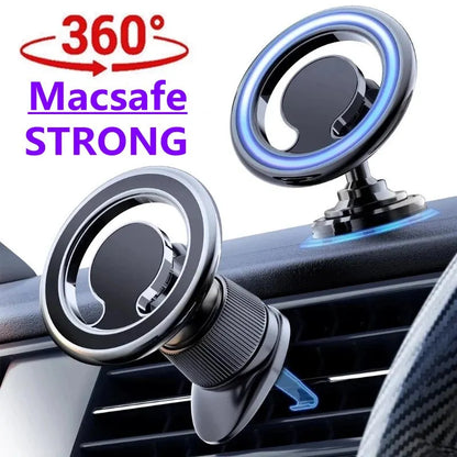 Magnetic Car Phone Holder Mount | Strong Magnet Car Stand for iPhone 15/14/13/12 (MagSafe), Samsung & Xiaomi | 360° Rotation GPS Mobile Bracket
