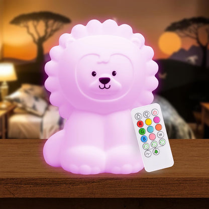 Remote Control Silicone Night Light for Kids - Owl Design with 9 Soft Colors & Sleep Timer - Rechargeable, Battery-Operated Lamp for Bedroom | Baby Nursery, Toddler, Girls, Boys