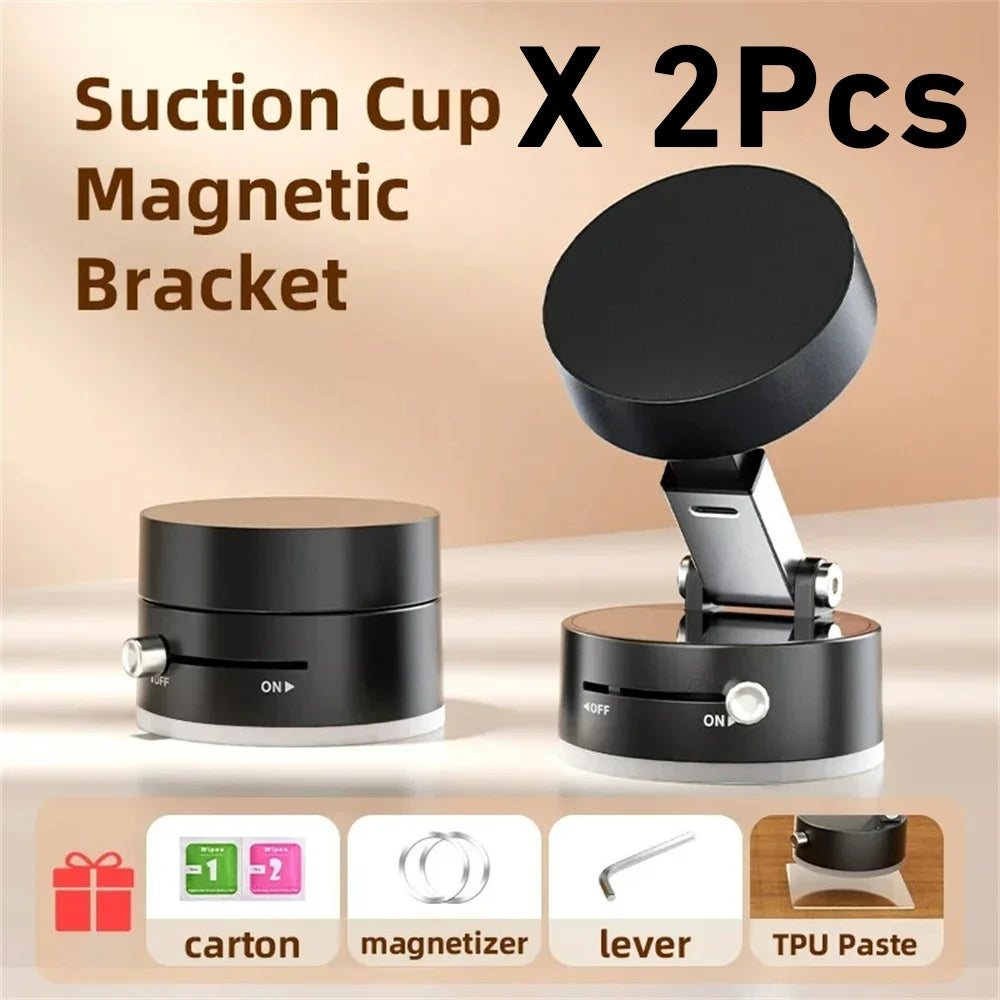 More Portable Vacuum Magnetic Mobile Phone Bracket Adjustable Double-Sided Suction Cup Holder Lazy Stand for All Smartphone